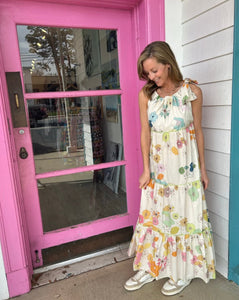 Cotton floral maxi dress by Vilagallo.