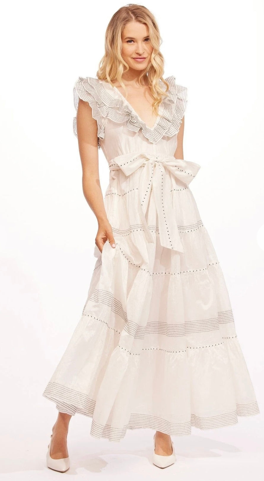 Silk organza maxi dress by Eva Franco.