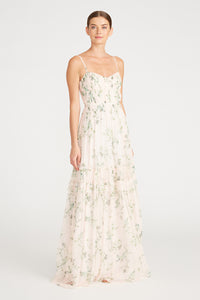 Chiffon maxi dress by Monique Lhuillier.
